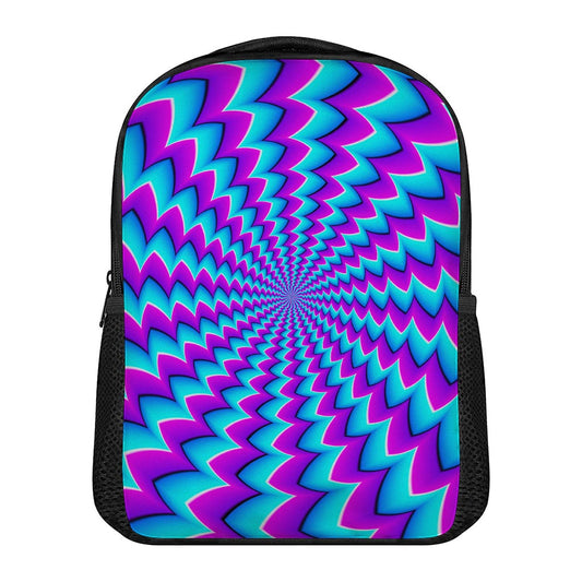 Blue Dizzy Moving Optical Illusion Casual Backpack