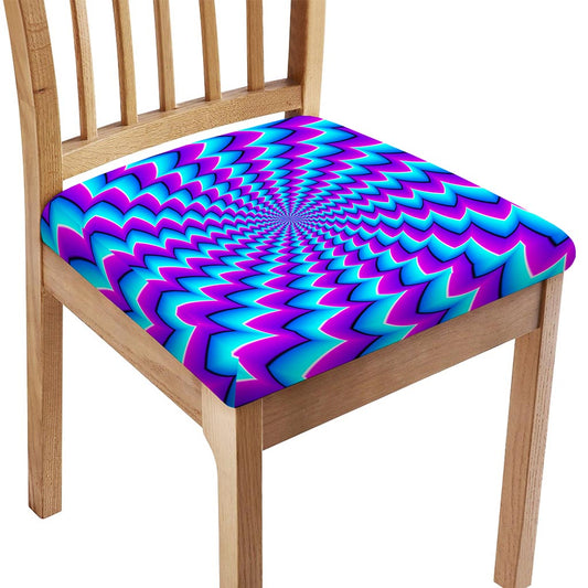 Blue Dizzy Moving Optical Illusion Chair Cushion Cover