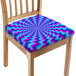 Blue Dizzy Moving Optical Illusion Chair Cushion Cover