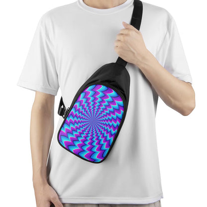 Blue Dizzy Moving Optical Illusion Chest Bag