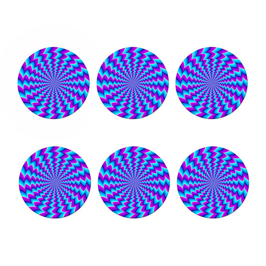 Blue Dizzy Moving Optical Illusion Coaster Set