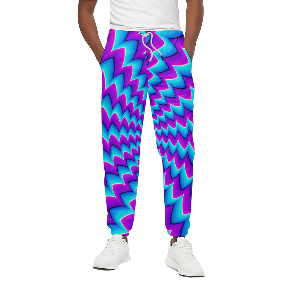 Blue Dizzy Moving Optical Illusion Cotton Pants