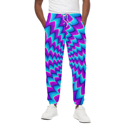 Blue Dizzy Moving Optical Illusion Cotton Pants