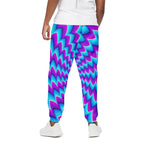 Blue Dizzy Moving Optical Illusion Cotton Pants