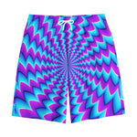 Blue Dizzy Moving Optical Illusion Cotton Shorts