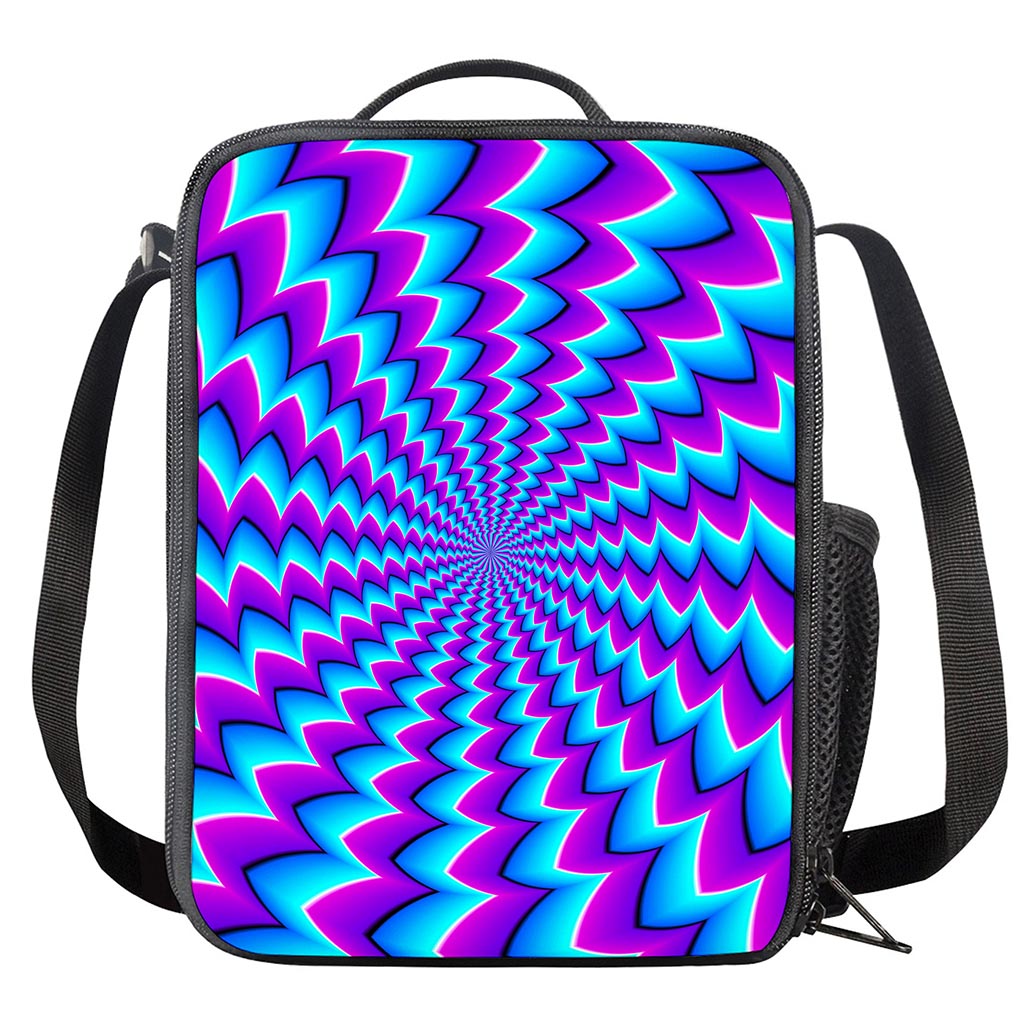 Blue Dizzy Moving Optical Illusion Crossbody Lunch Bag