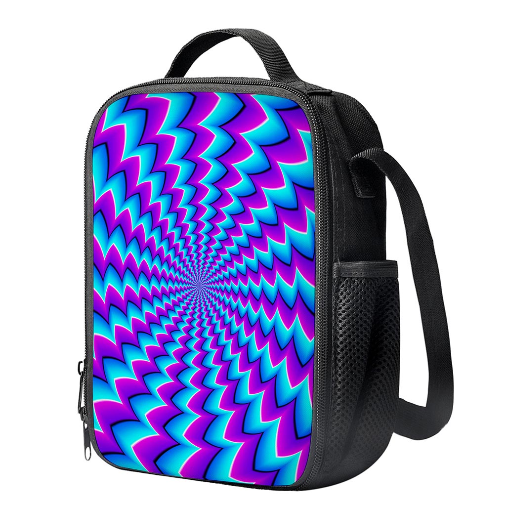 Blue Dizzy Moving Optical Illusion Crossbody Lunch Bag