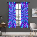 Blue Dizzy Moving Optical Illusion Grommet Curtain Panels