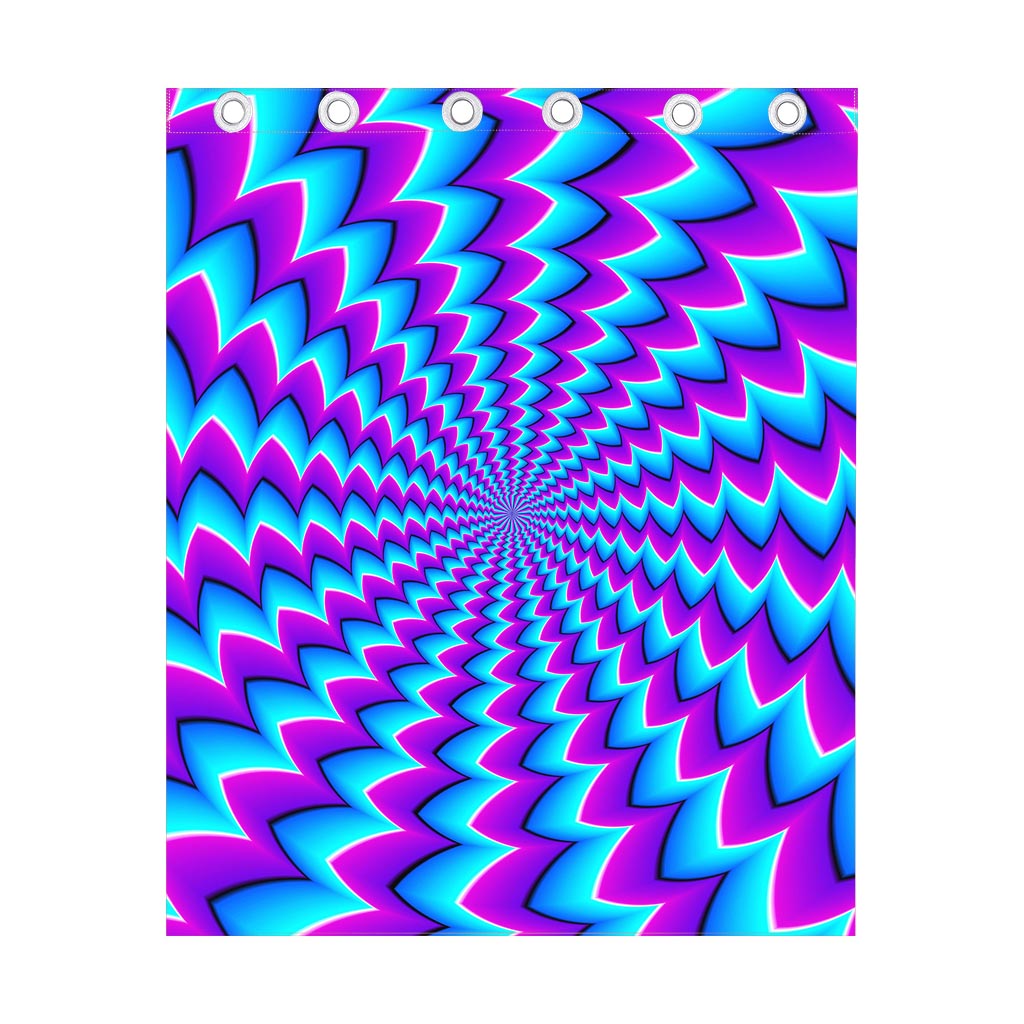 Blue Dizzy Moving Optical Illusion Curtain