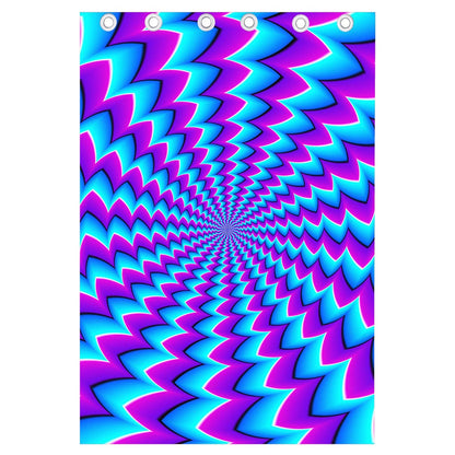 Blue Dizzy Moving Optical Illusion Curtain