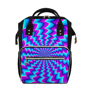 Blue Dizzy Moving Optical Illusion Diaper Bag