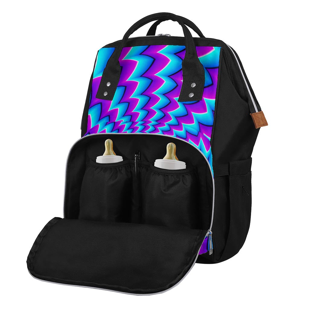 Blue Dizzy Moving Optical Illusion Diaper Bag