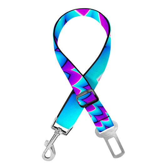 Blue Dizzy Moving Optical Illusion Dog Seat Belt