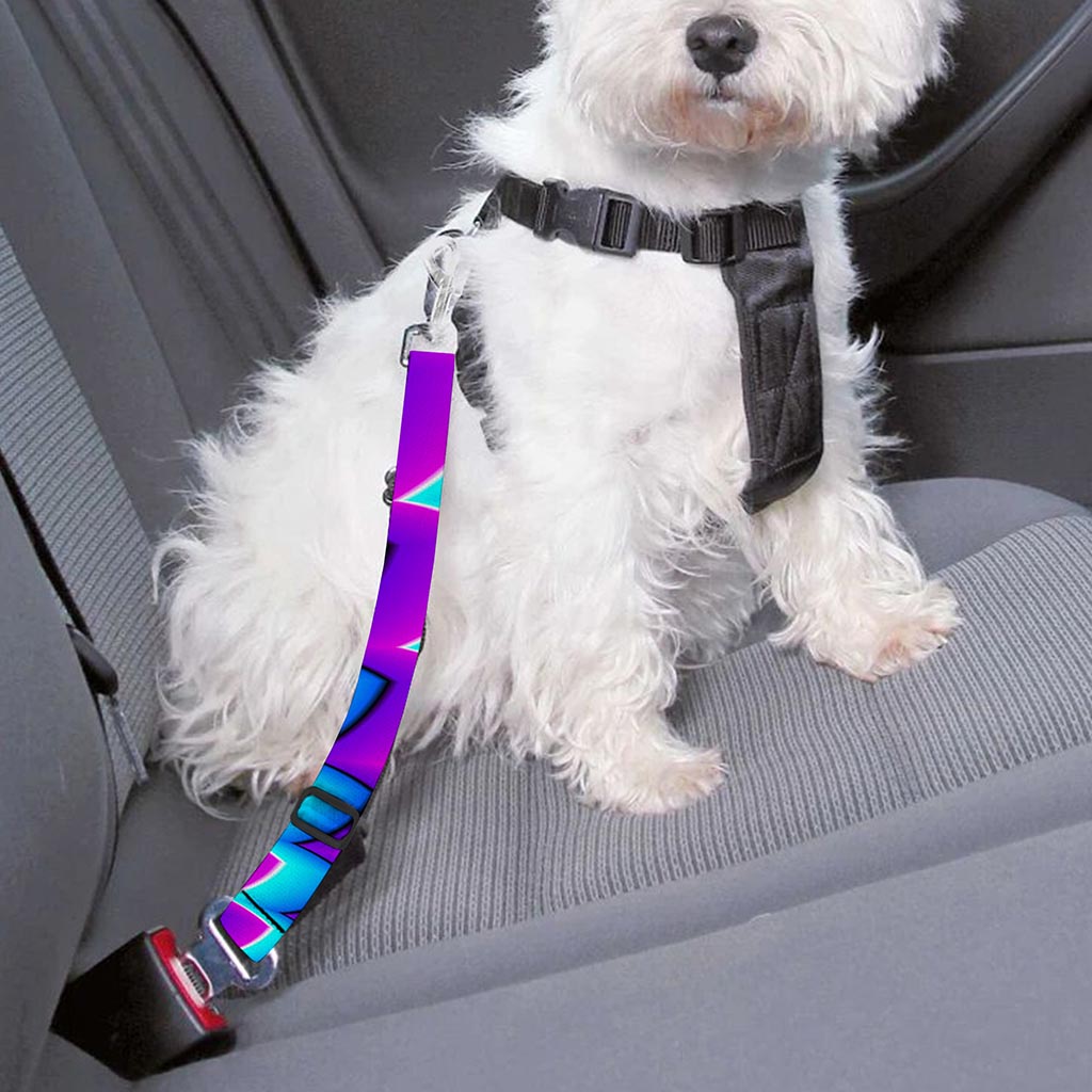 Blue Dizzy Moving Optical Illusion Dog Seat Belt