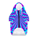 Blue Dizzy Moving Optical Illusion Dog Zip Up Hoodie