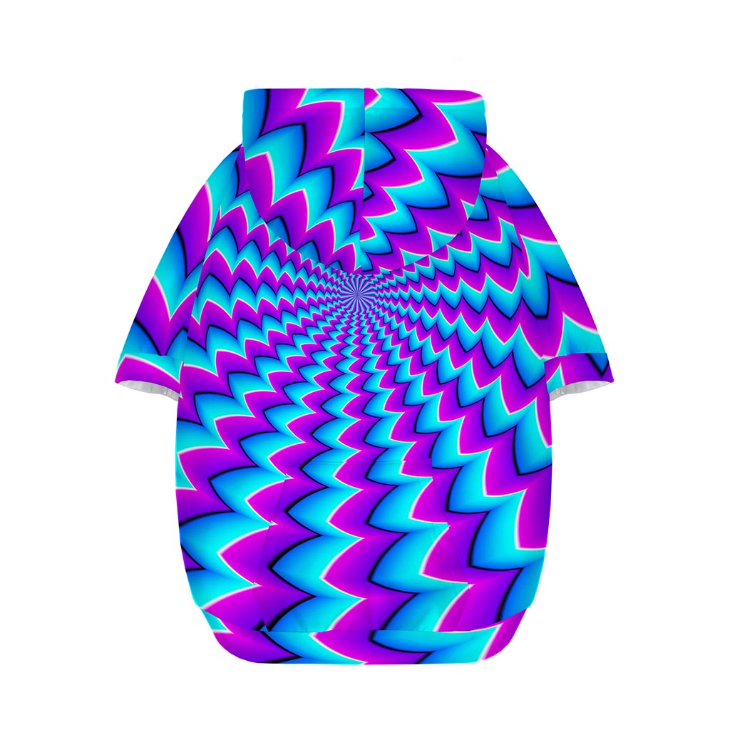 Blue Dizzy Moving Optical Illusion Dog Zip Up Hoodie