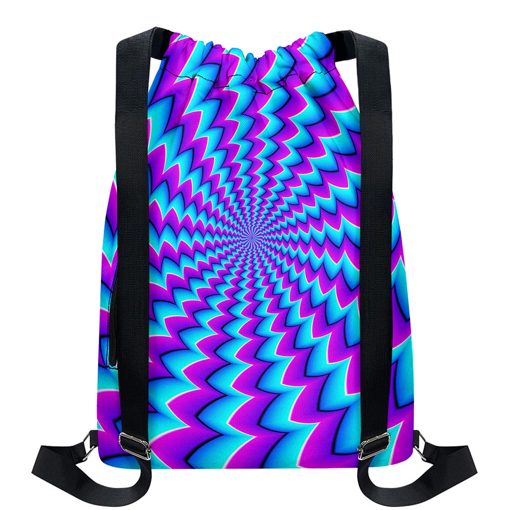 Blue Dizzy Moving Optical Illusion Drawstring Backpack