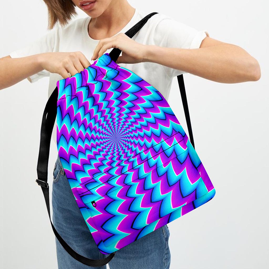 Blue Dizzy Moving Optical Illusion Drawstring Backpack