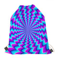 Blue Dizzy Moving Optical Illusion Drawstring Bag
