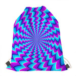 Blue Dizzy Moving Optical Illusion Drawstring Bag