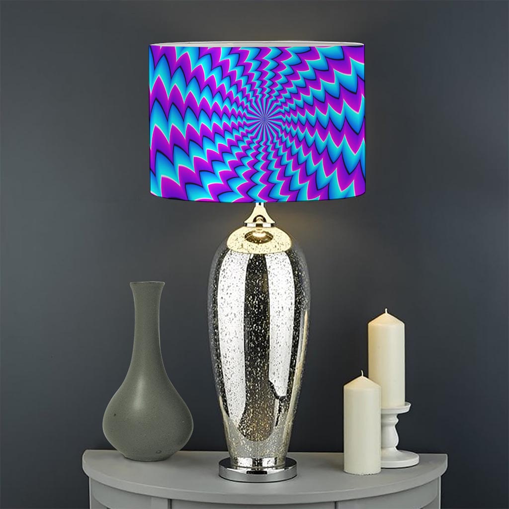 Blue Dizzy Moving Optical Illusion Drum Lamp Shade