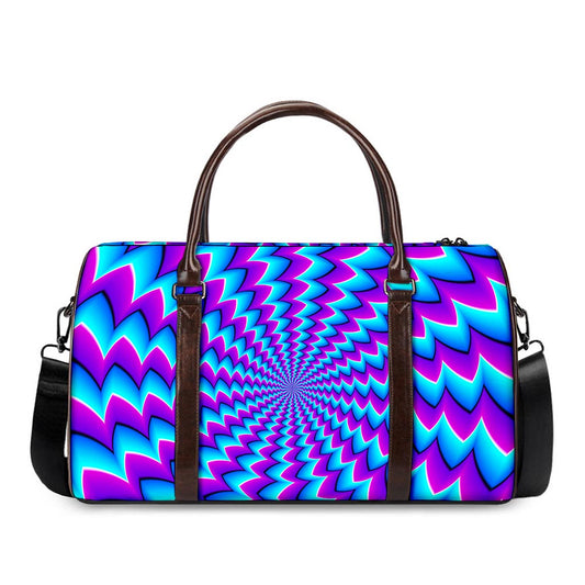 Blue Dizzy Moving Optical Illusion Duffle Bag