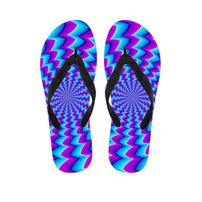 Blue Dizzy Moving Optical Illusion Flip Flops