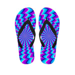 Blue Dizzy Moving Optical Illusion Flip Flops