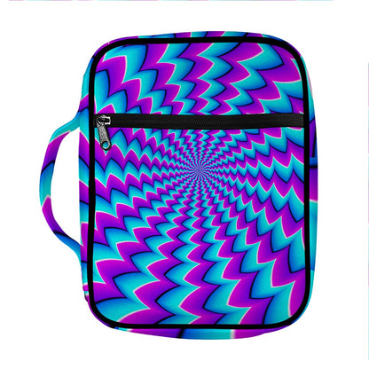 Blue Dizzy Moving Optical Illusion Front Pocket Bible Bag