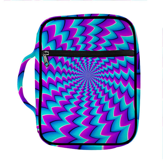 Blue Dizzy Moving Optical Illusion Front Pocket Bible Bag