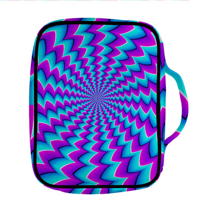 Blue Dizzy Moving Optical Illusion Front Pocket Bible Bag
