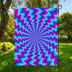 Blue Dizzy Moving Optical Illusion Garden Flag