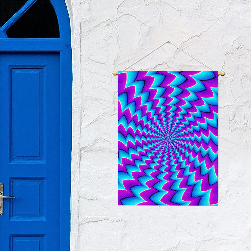 Blue Dizzy Moving Optical Illusion Garden Flag