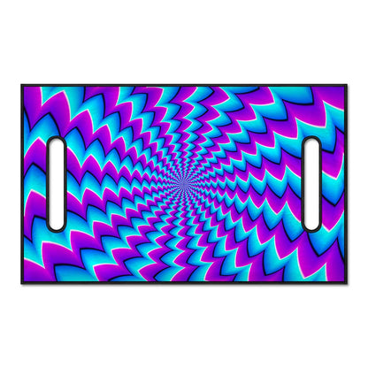 Blue Dizzy Moving Optical Illusion Golf Cart Seat Cover