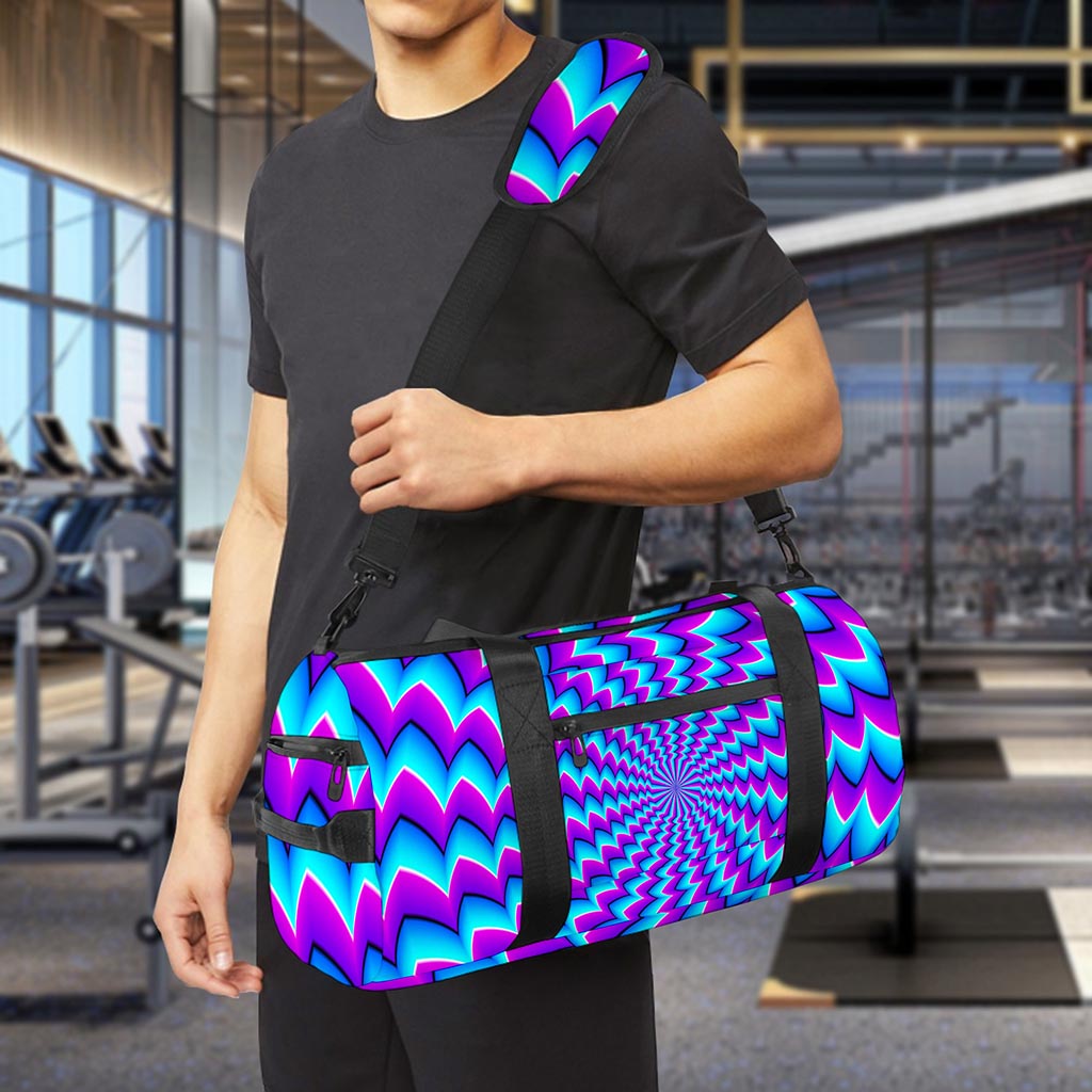 Blue Dizzy Moving Optical Illusion Gym Bag