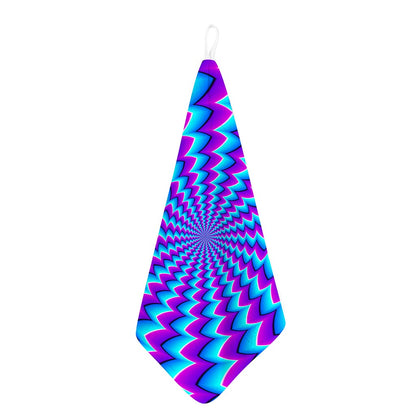 Blue Dizzy Moving Optical Illusion Hand Towel