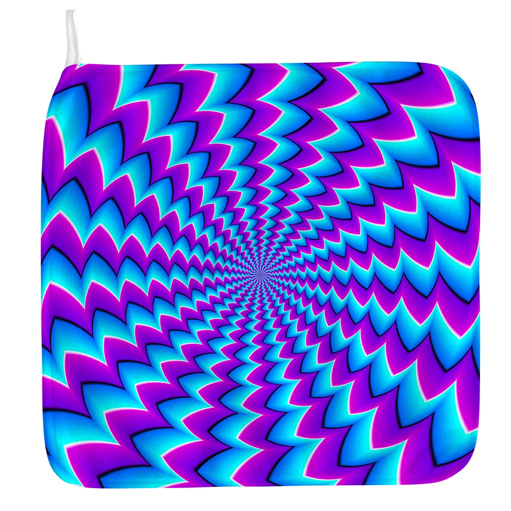 Blue Dizzy Moving Optical Illusion Hand Towel