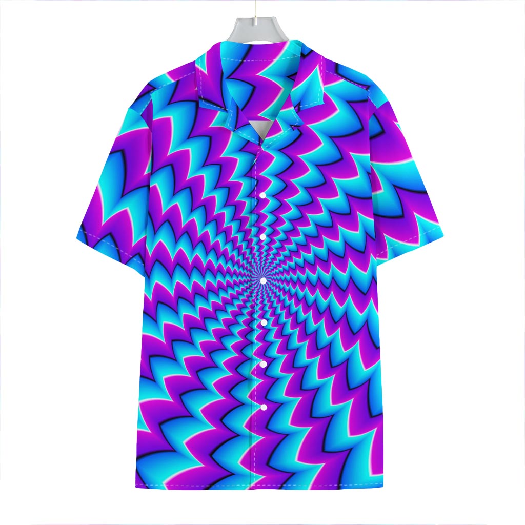 Blue Dizzy Moving Optical Illusion Hawaiian Shirt