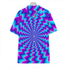 Blue Dizzy Moving Optical Illusion Hawaiian Shirt