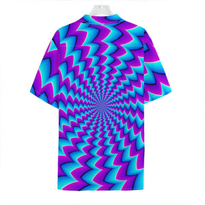 Blue Dizzy Moving Optical Illusion Hawaiian Shirt