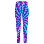 Blue Dizzy Moving Optical Illusion High-Waisted Pocket Leggings