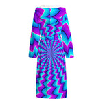 Blue Dizzy Moving Optical Illusion Hooded Bathrobe