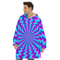 Blue Dizzy Moving Optical Illusion Hoodie Blanket