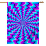 Blue Dizzy Moving Optical Illusion House Flag