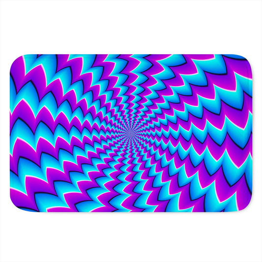 Blue Dizzy Moving Optical Illusion Indoor Door Mat