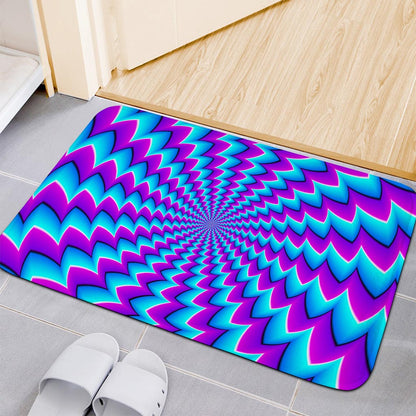 Blue Dizzy Moving Optical Illusion Indoor Door Mat