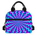 Blue Dizzy Moving Optical Illusion Insulated Lunch Bag