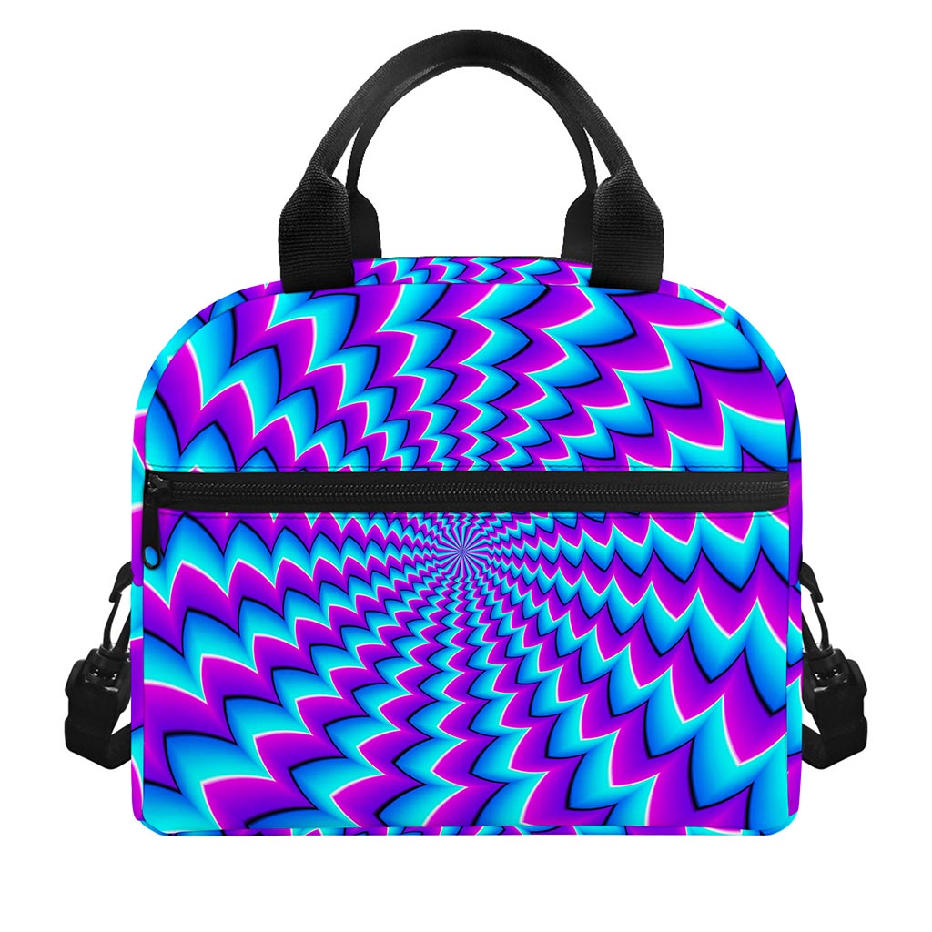 Blue Dizzy Moving Optical Illusion Insulated Lunch Bag