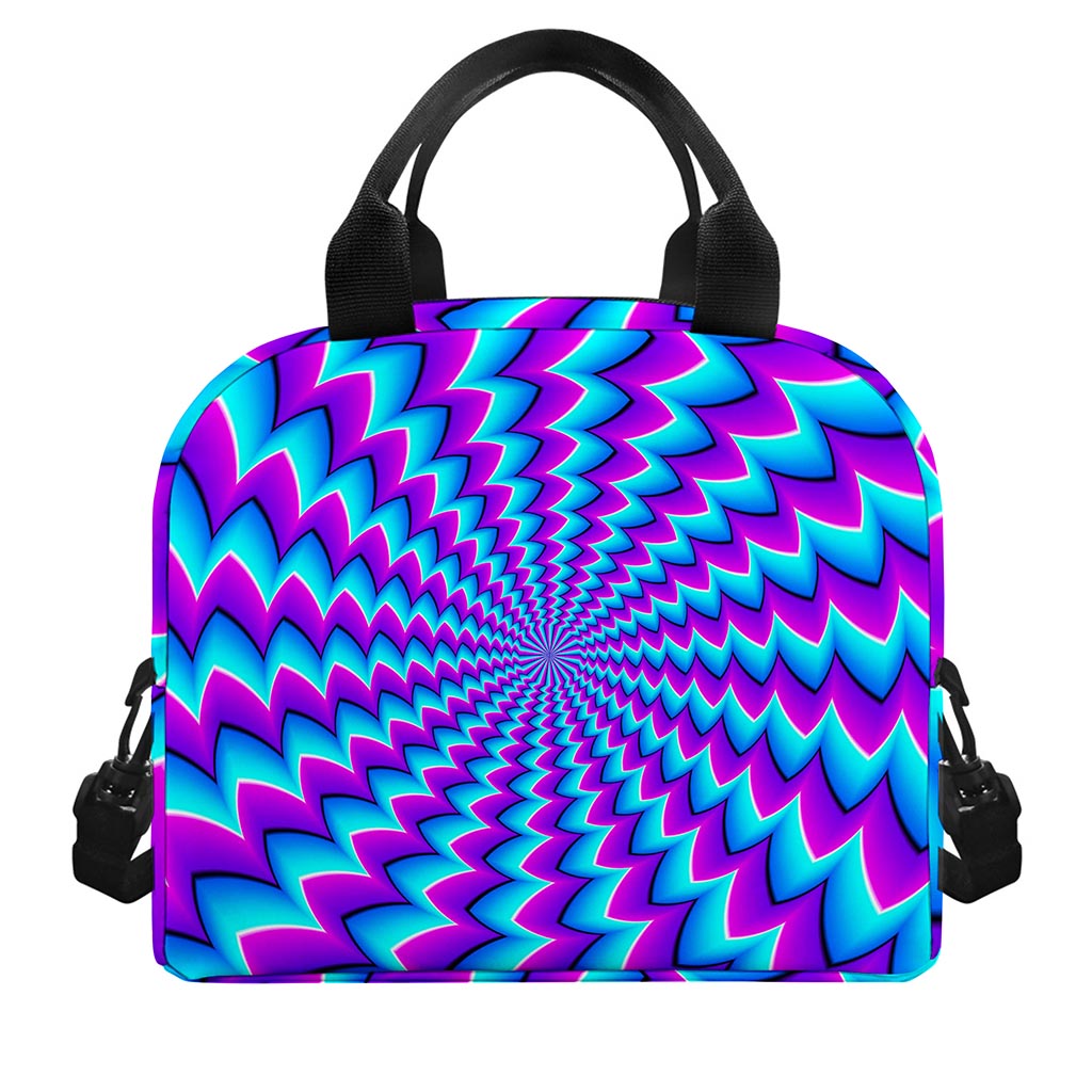 Blue Dizzy Moving Optical Illusion Insulated Lunch Bag