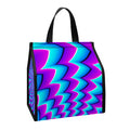 Blue Dizzy Moving Optical Illusion Insulated Lunch Tote